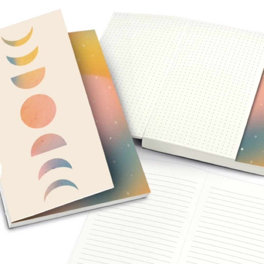 moon phases duplex journal-lined & dot grid pages-NWT-2 available